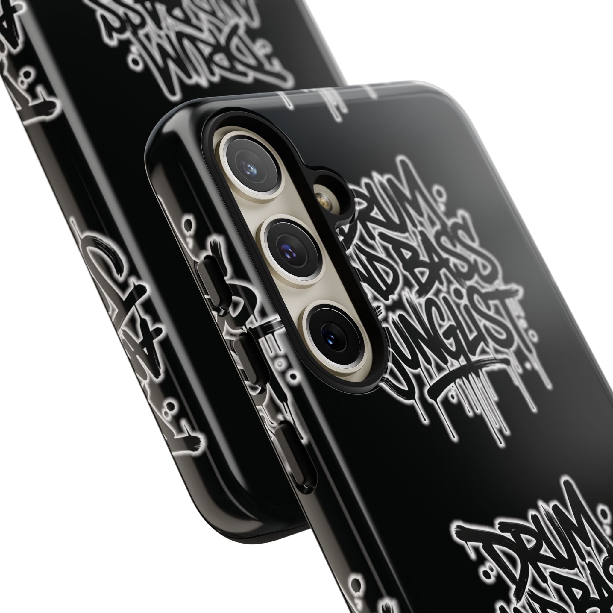 Drum and Bass Junglist Black Graffiti Tough Phone Case | iPhone & Samsung Protective Case