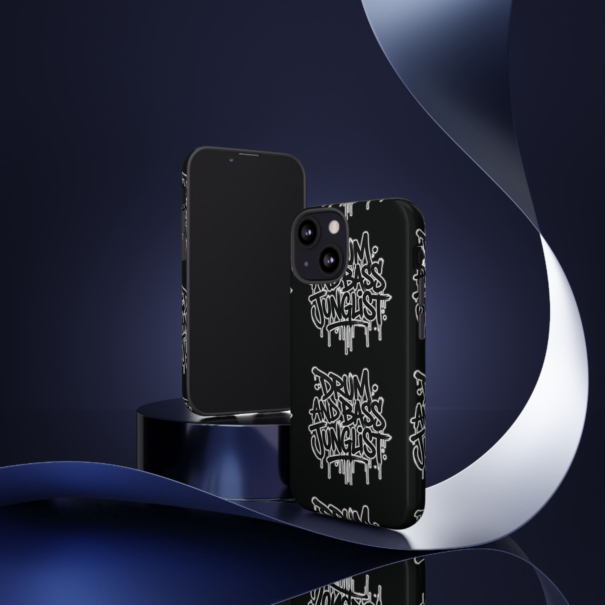Drum and Bass Junglist Black Graffiti Tough Phone Case | iPhone & Samsung Protective Case