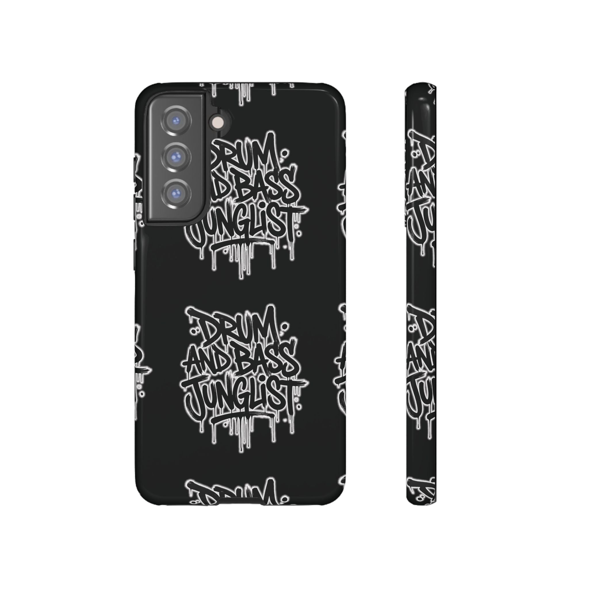 Drum and Bass Junglist Black Graffiti Tough Phone Case | iPhone & Samsung Protective Case