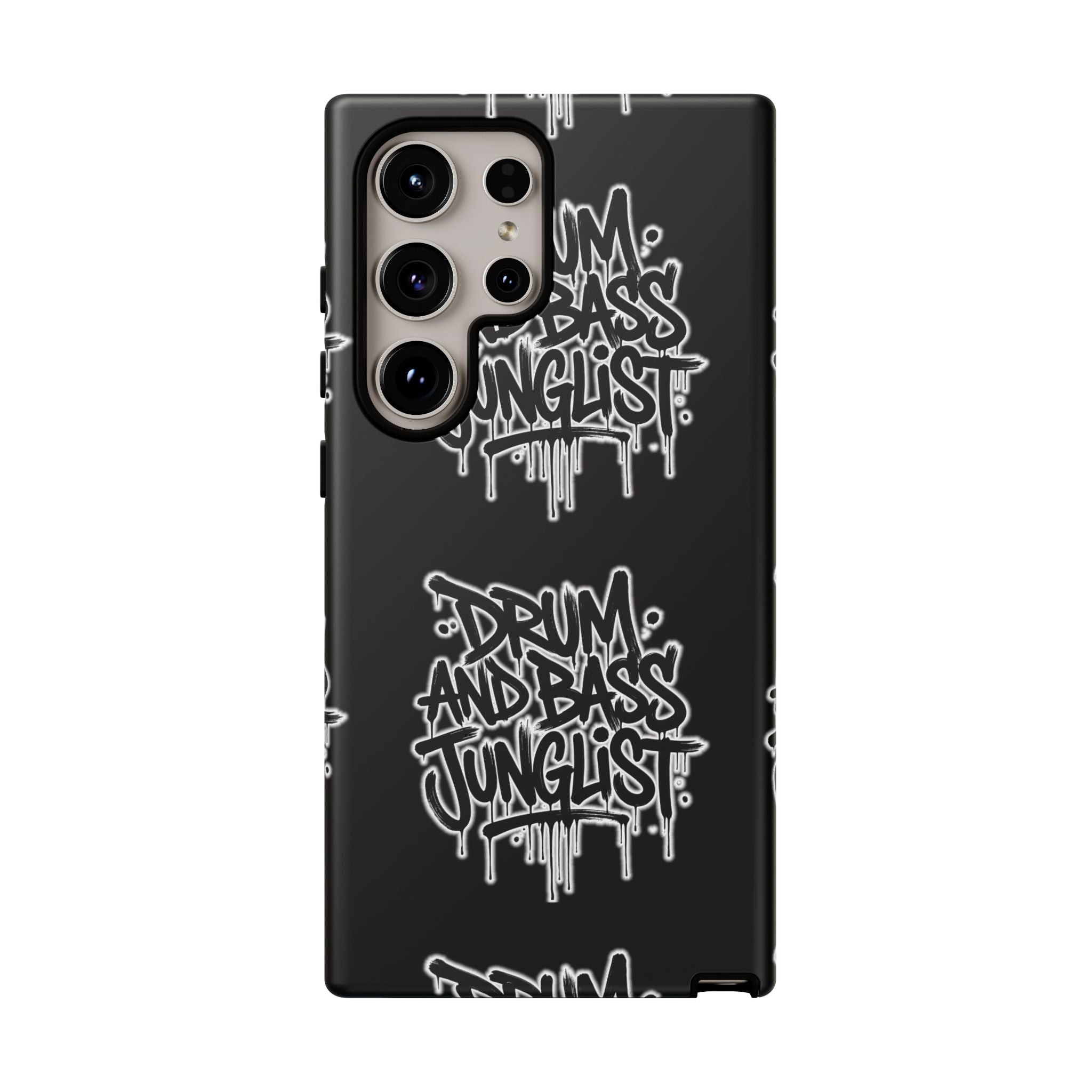 Drum and Bass Junglist Black Graffiti Tough Phone Case | iPhone & Samsung Protective Case