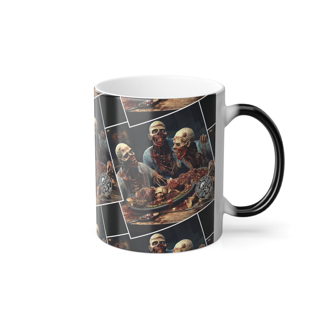 Cannibal Zombies Skull Fuckerz -Color Morphing Coffe Mug, 11oz - Junglist Militia Since 1996