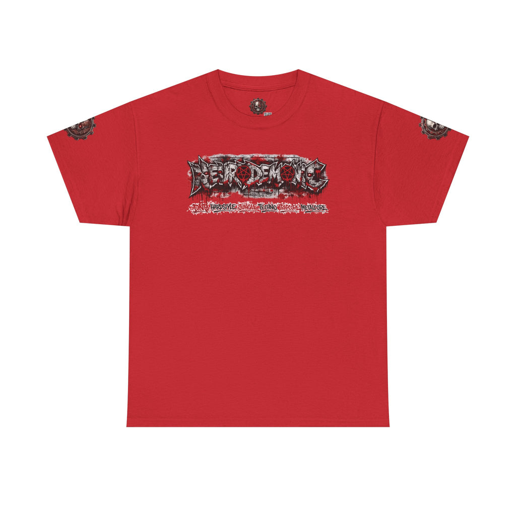 NEURODEMONIC™ Graffiti Skull Pentagram T Shirt | DNB Hardstyle Jungle Techno Trapcore Metalcore Streetwear |Skull Tee — Gildan Graphic Shirt