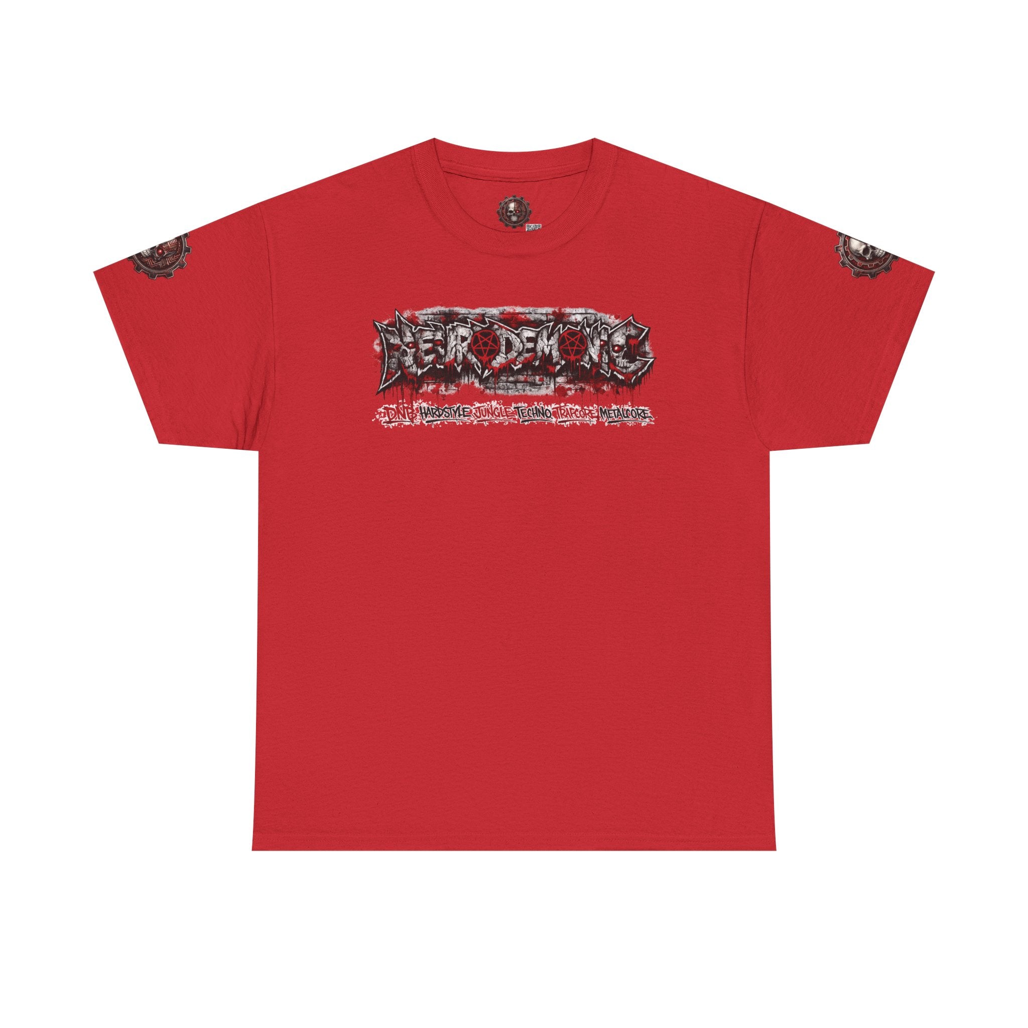 NEURODEMONIC™ Graffiti Skull Pentagram T Shirt | DNB Hardstyle Jungle Techno Trapcore Metalcore Streetwear |Skull Tee — Gildan Graphic Shirt