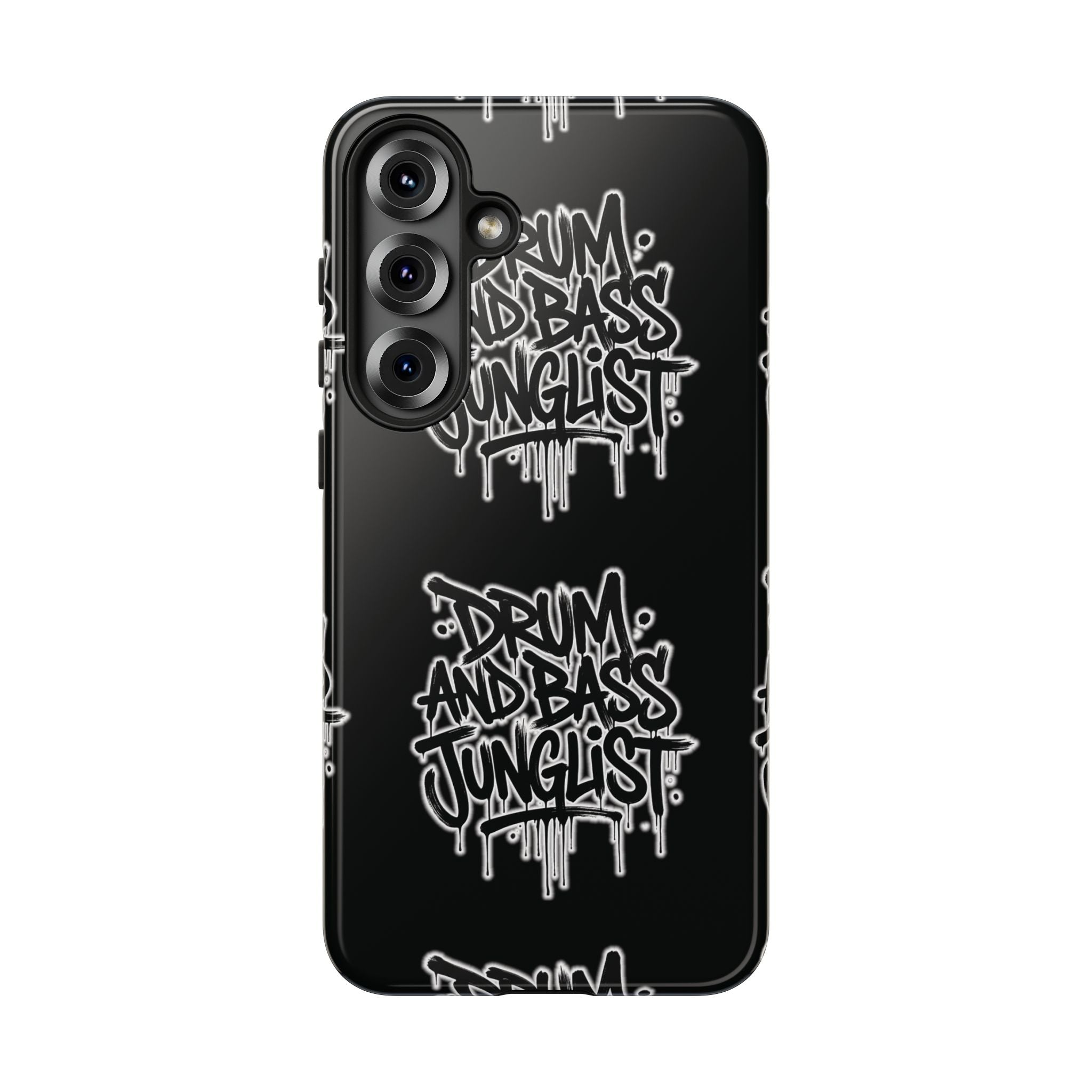 Drum and Bass Junglist Black Graffiti Tough Phone Case | iPhone & Samsung Protective Case