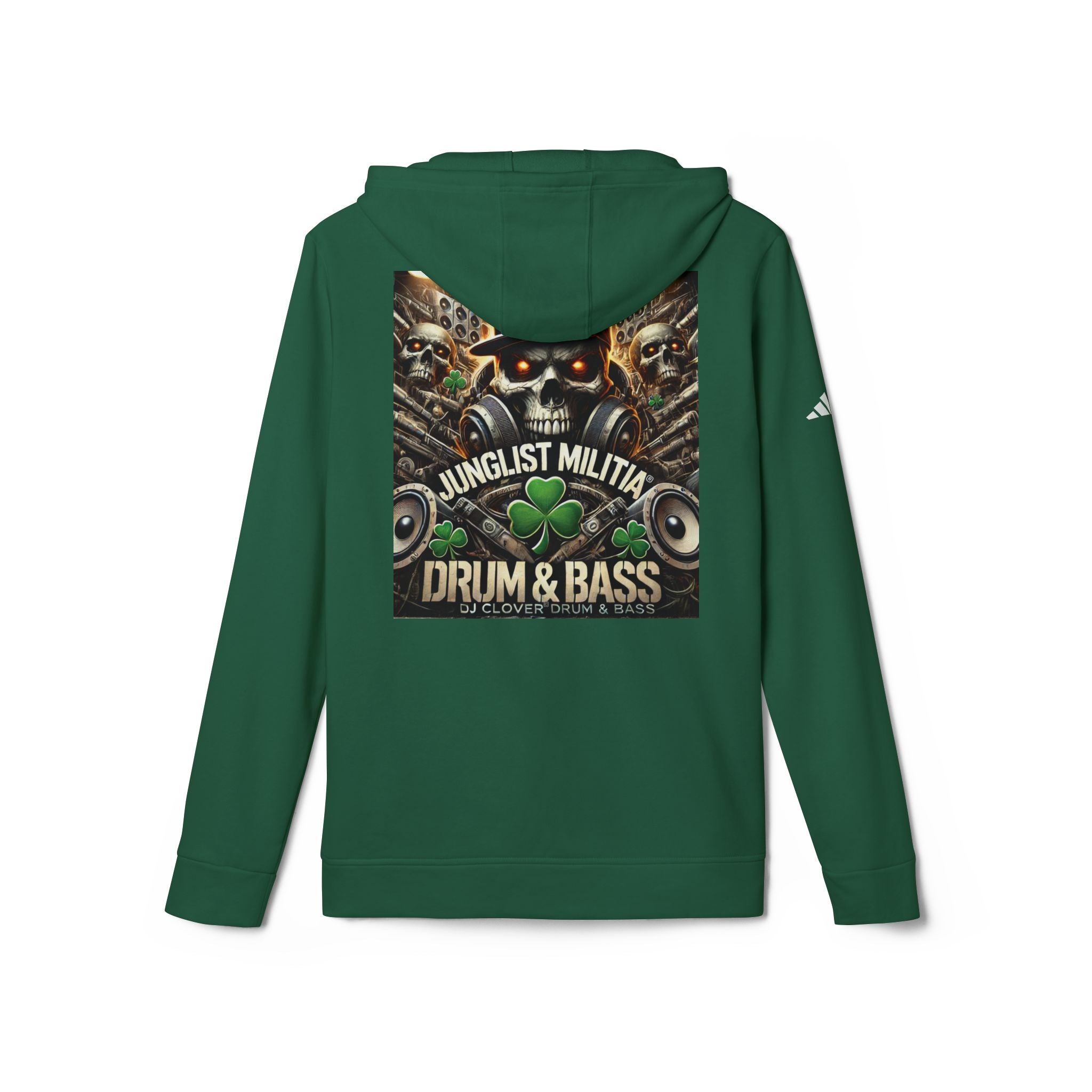 DJ CLOVER DRUM & BASS - CUSTOM adidas® Unisex Fleece Hoodie -  WEST COAST CALIFORNIA CUSTOM DESINGZ-JUNGLIST MILITIA-CLOVER