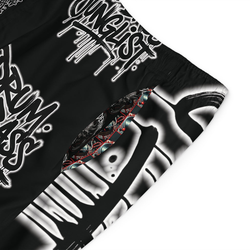 Drum & Bass Junglist Premium Board Shorts – NeuroDemonic Streetwear Edition