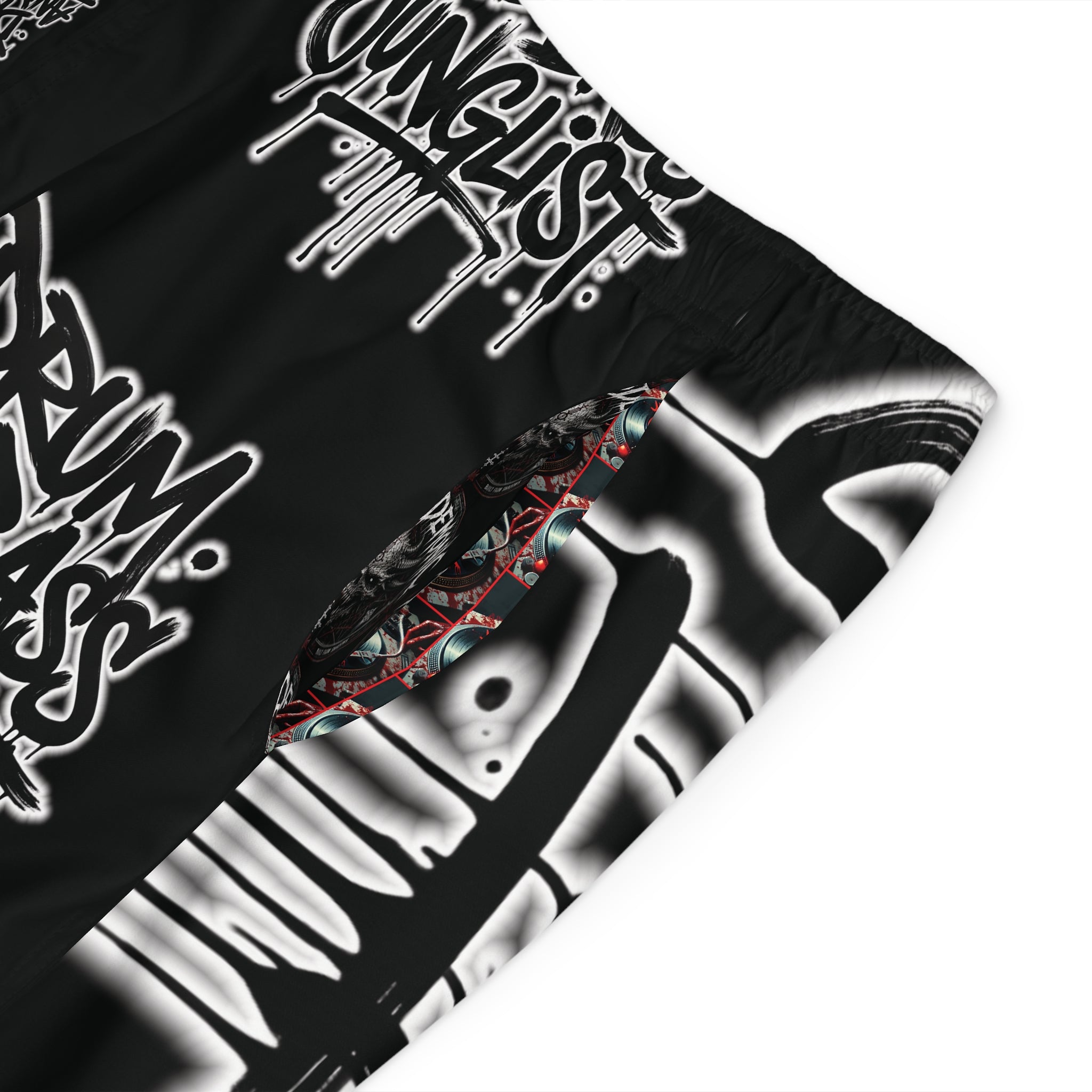 Drum & Bass Junglist Premium Board Shorts – NeuroDemonic Streetwear Edition