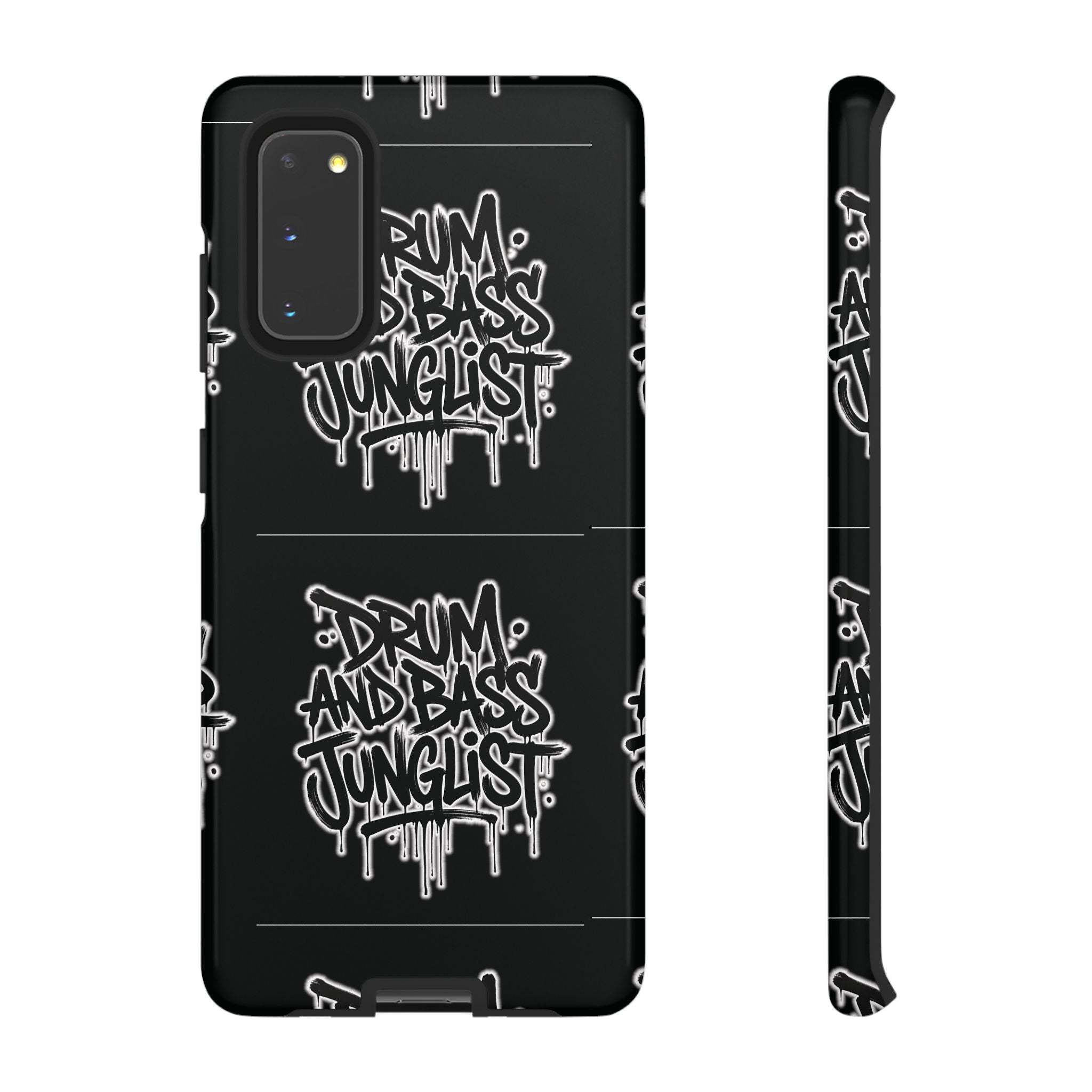 Drum and Bass Junglist Black Graffiti Tough Phone Case | iPhone & Samsung Protective Case