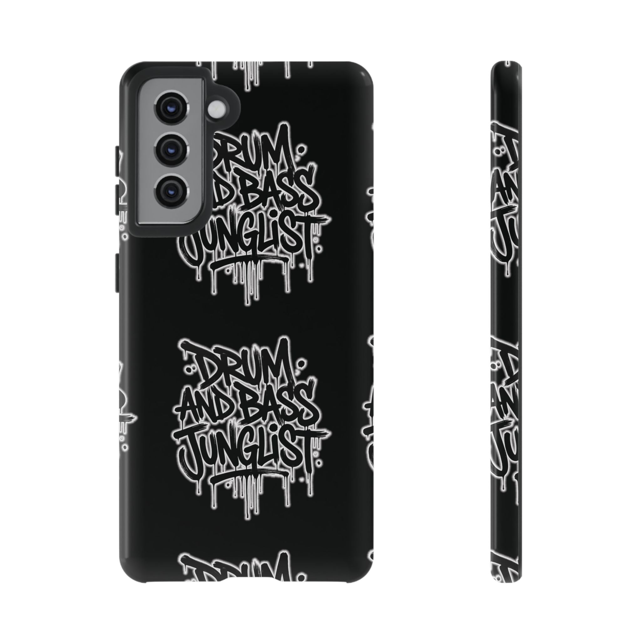 Drum and Bass Junglist Black Graffiti Tough Phone Case | iPhone & Samsung Protective Case