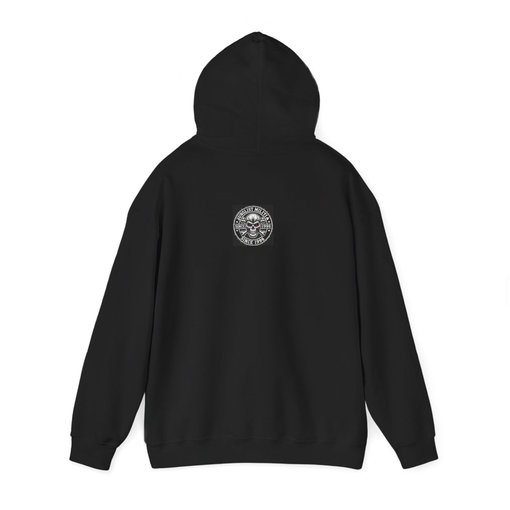 3rd and 4th Gen. Blood Red Skull Logo-Unisex Heavy Blend™ Hooded Sweatshirt- Junglist Militia Since 1996