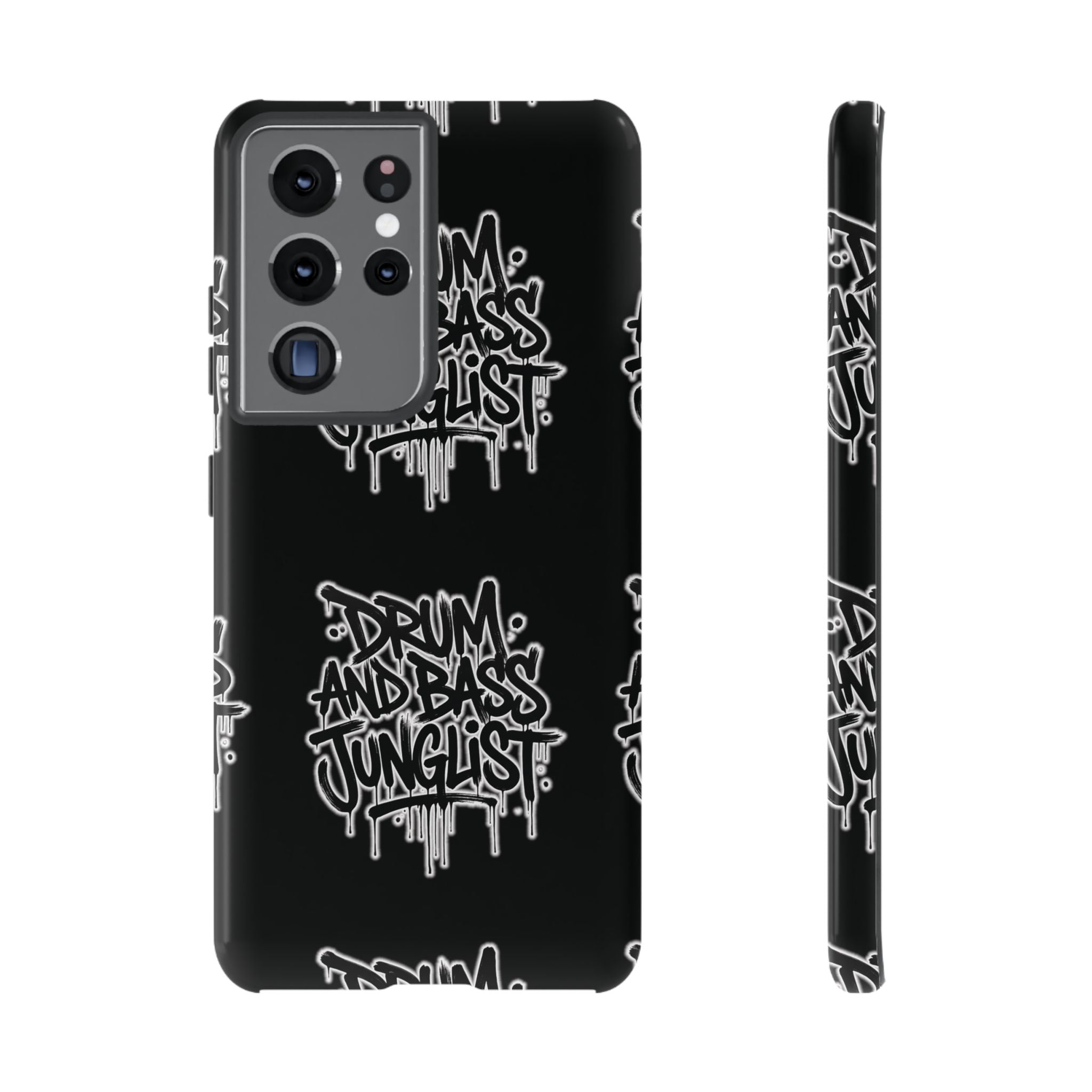 Drum and Bass Junglist Black Graffiti Tough Phone Case | iPhone & Samsung Protective Case