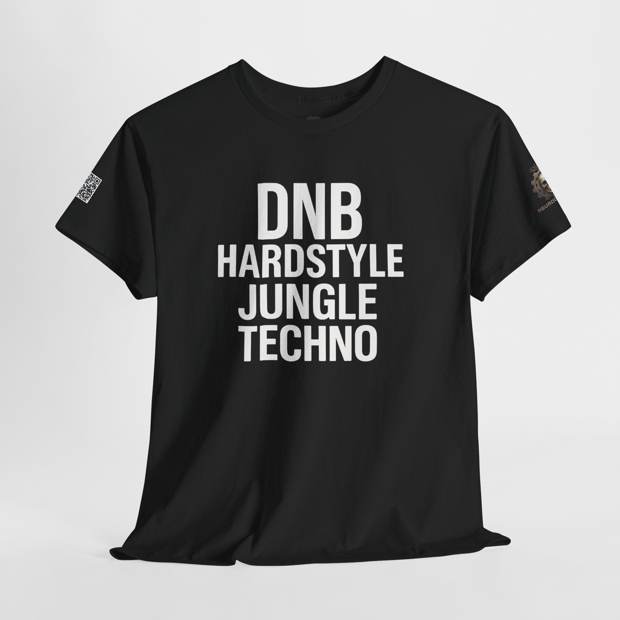 NeuroDemonic Electronic Music Genres T-Shirt — DNB Hardstyle Jungle Techno Graphic Tee