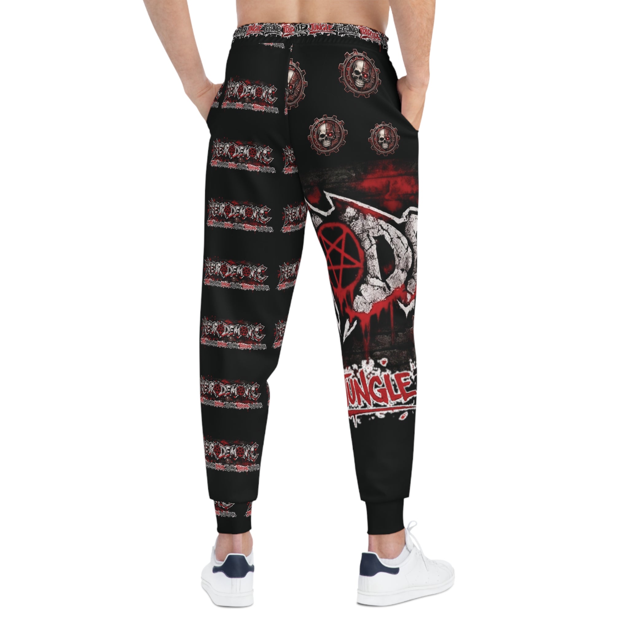 NEURODEMONIC™ Graffiti Skull Pentagram Joggers | DNB Hardstyle Jungle Techno Trapcore Metalcore Streetwear