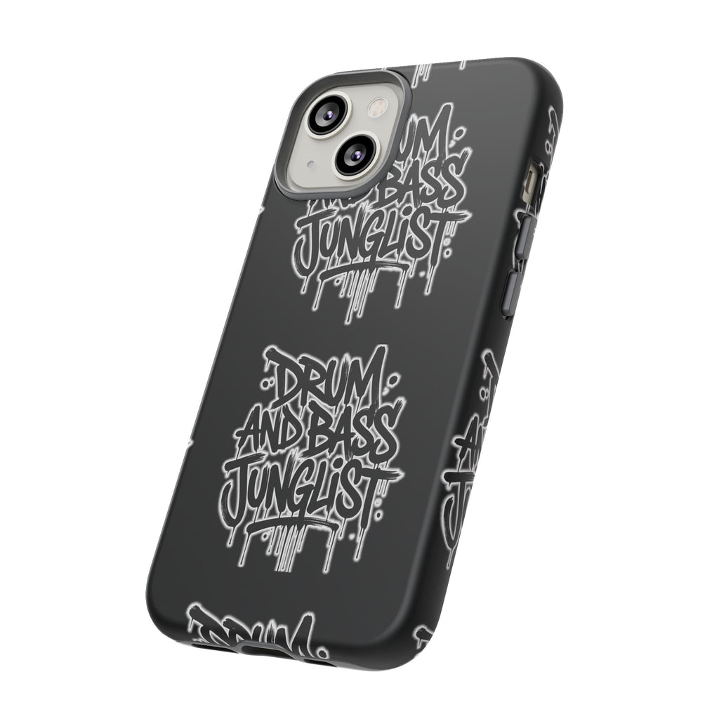 Drum and Bass Junglist Black Graffiti Tough Phone Case | iPhone & Samsung Protective Case