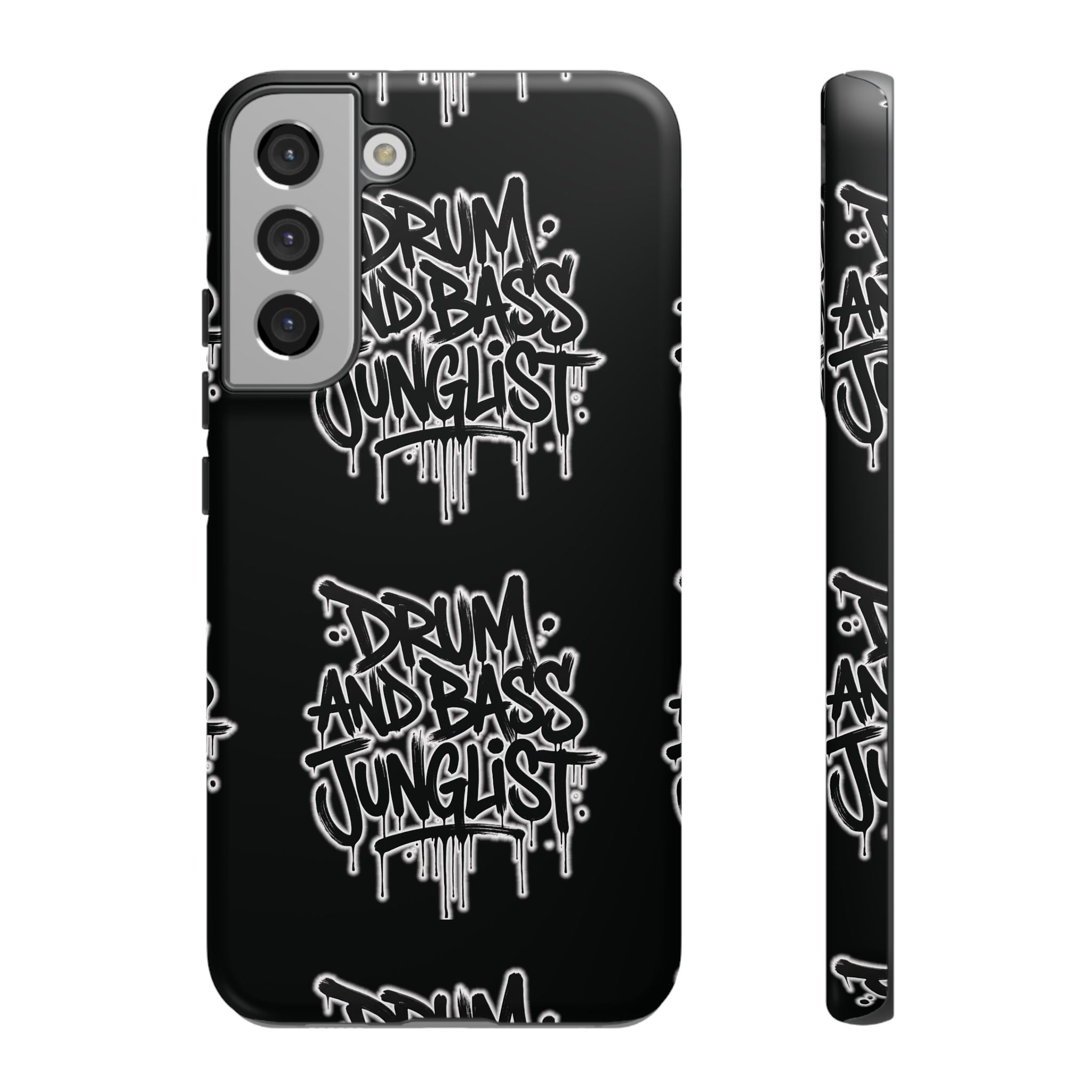 Drum and Bass Junglist Black Graffiti Tough Phone Case | iPhone & Samsung Protective Case