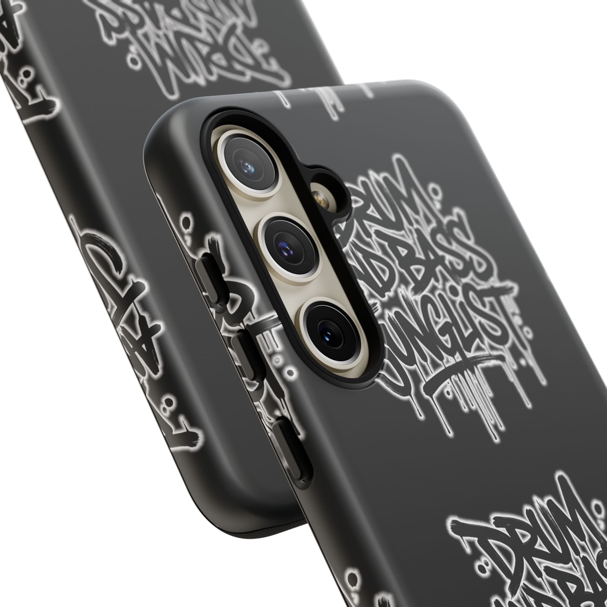 Drum and Bass Junglist Black Graffiti Tough Phone Case | iPhone & Samsung Protective Case