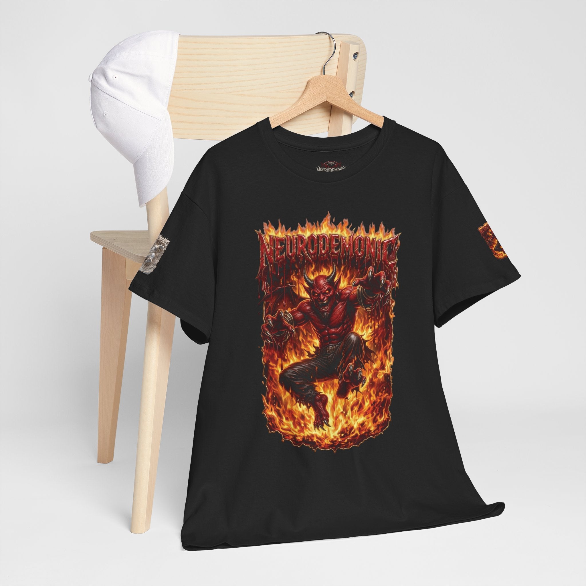 NeuroDemonic® Infernal Demon T-Shirt – Premium Gildan Underground Metal & Drum and Bass Streetwear | Premium Heavy Metal Edition