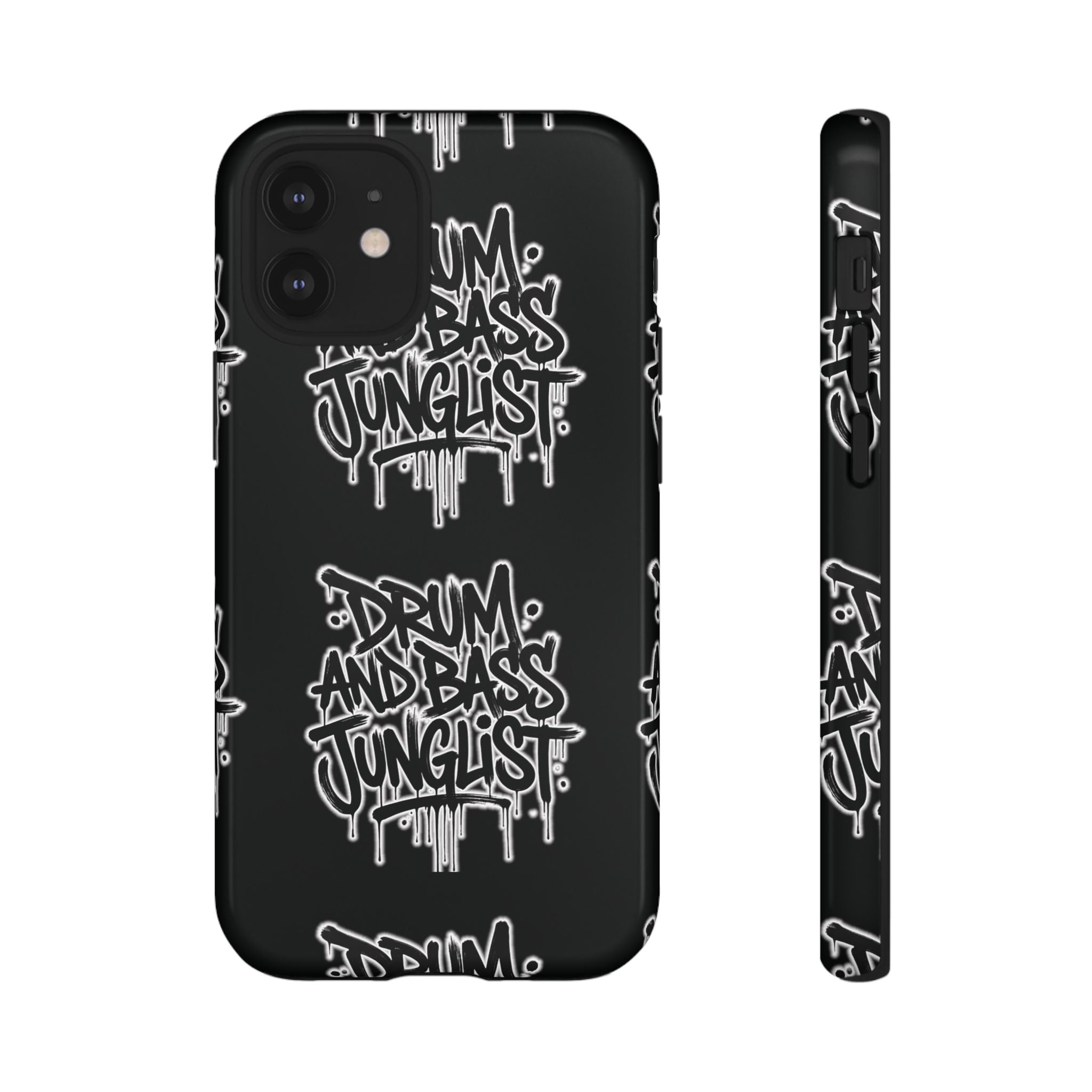 Drum and Bass Junglist Black Graffiti Tough Phone Case | iPhone & Samsung Protective Case