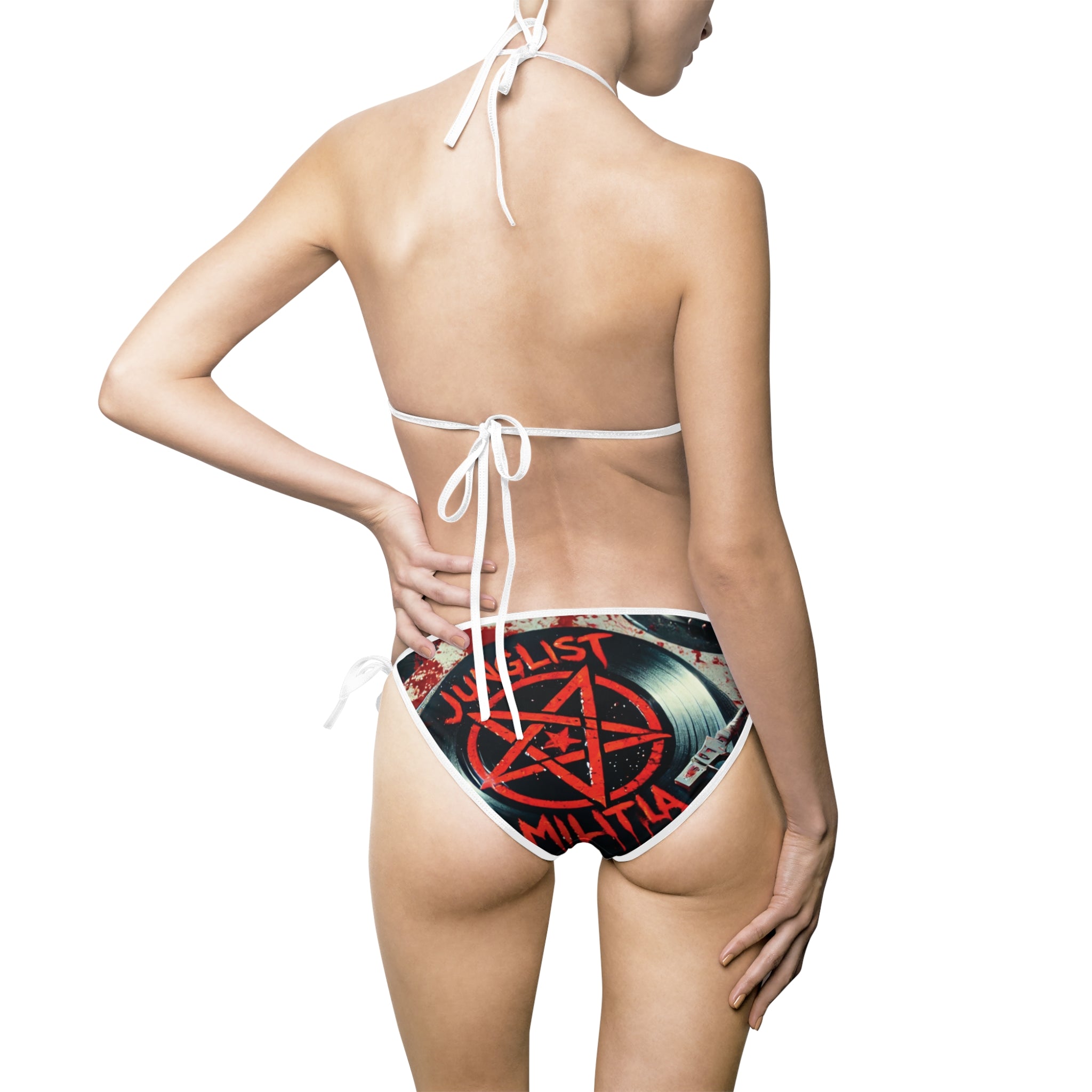 Blood Soaked Pentagram Turntable JUNGLIST MILITIA-Women's Bikini Swimsuit