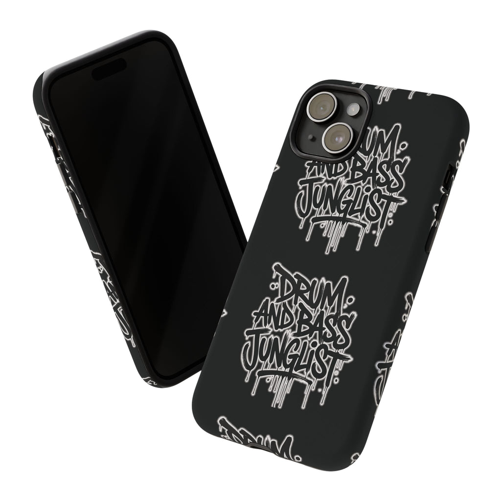 Drum and Bass Junglist Black Graffiti Tough Phone Case | iPhone & Samsung Protective Case