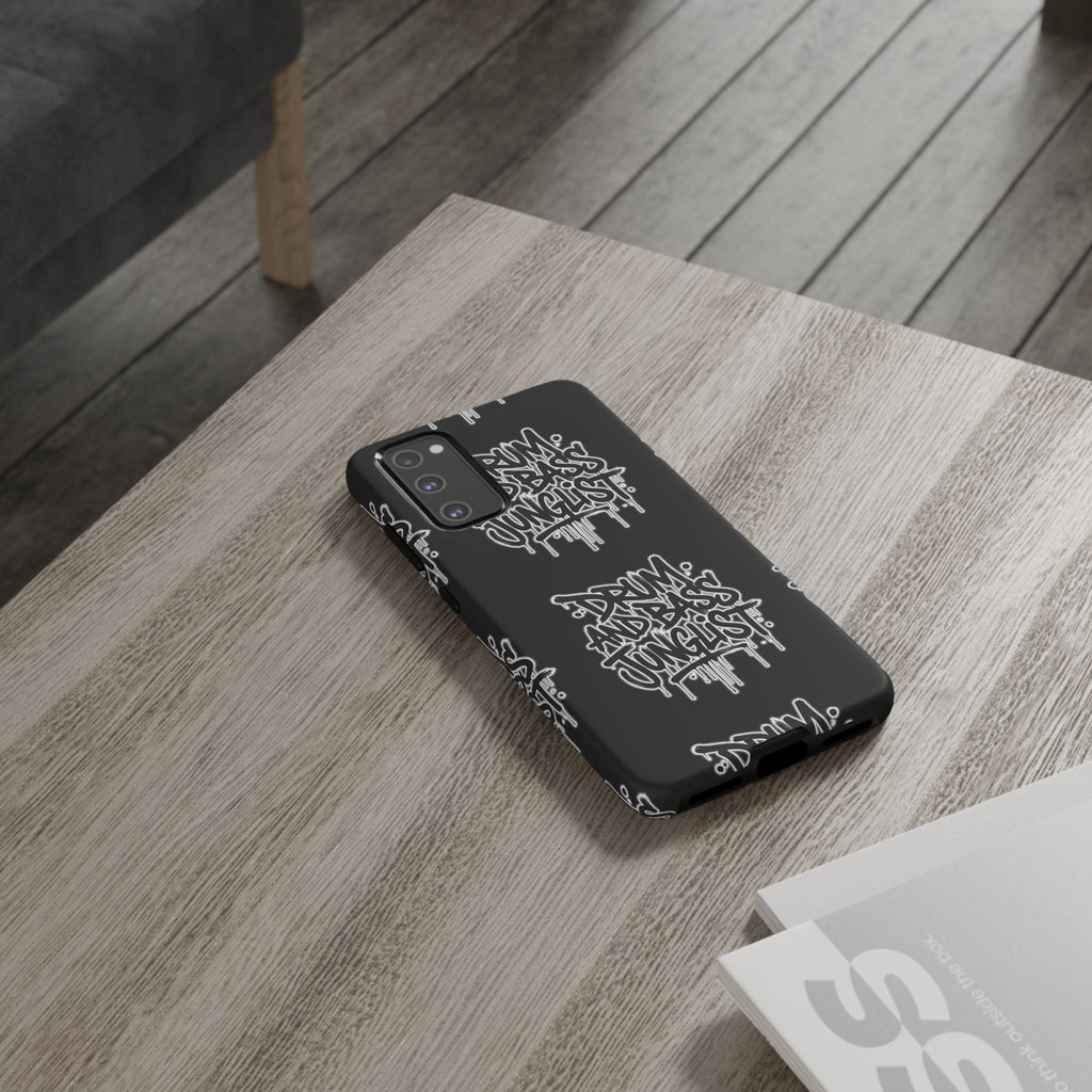 Drum and Bass Junglist Black Graffiti Tough Phone Case | iPhone & Samsung Protective Case