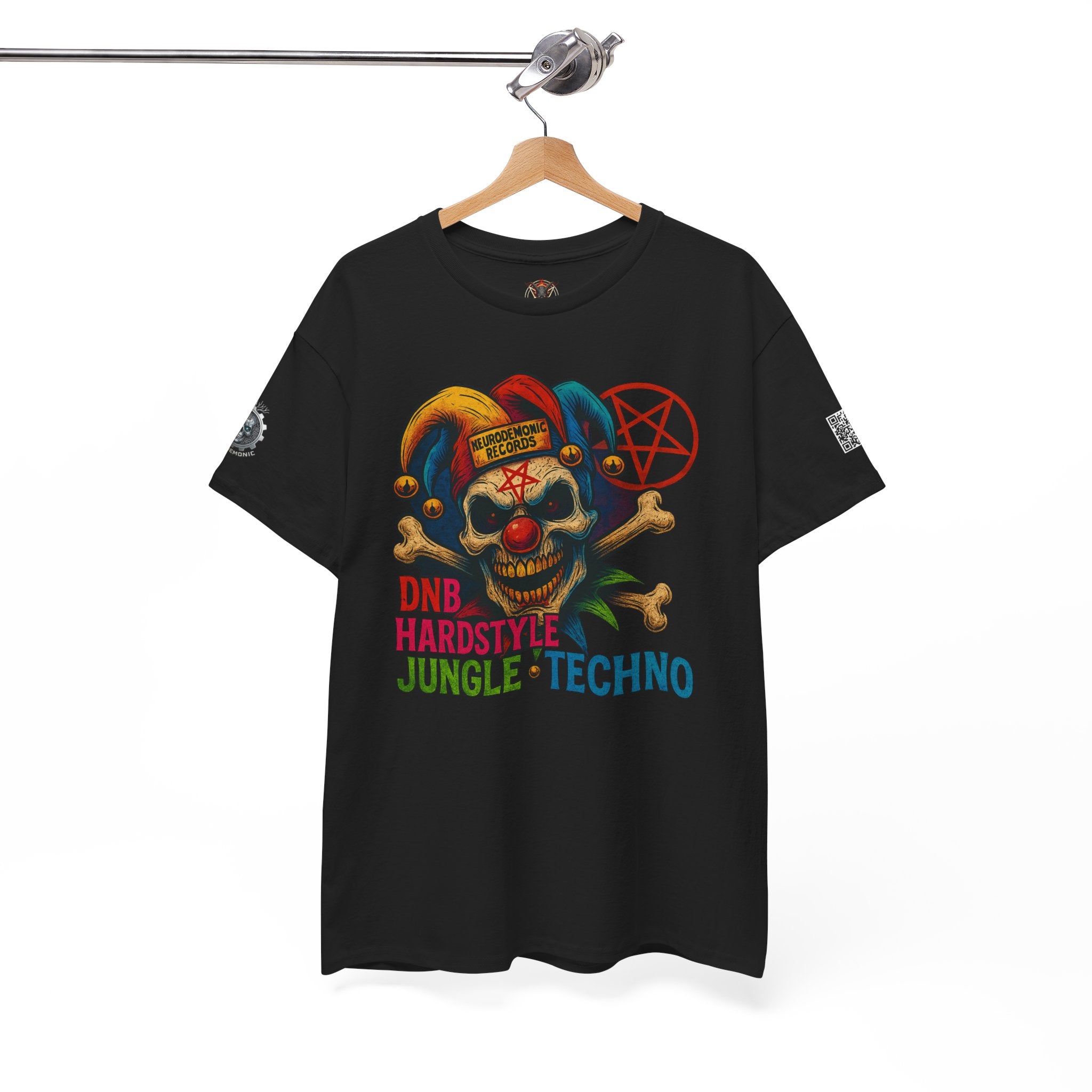 NeuroDemonic Carnival Jester T-Shirt – DNB Hardstyle Jungle Techno Edition