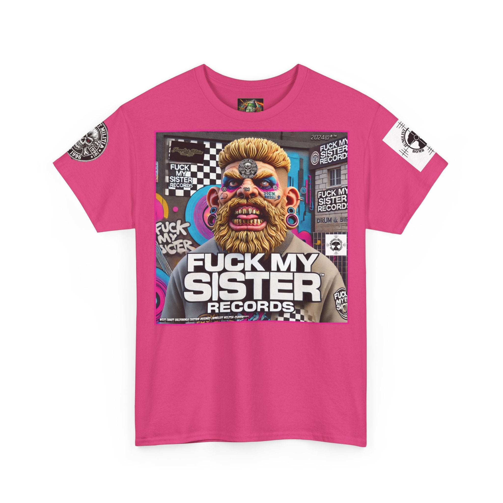 Fuck my Sister Records - Unisex Heavy Cotton Tee - Junglist Militia Since 1996