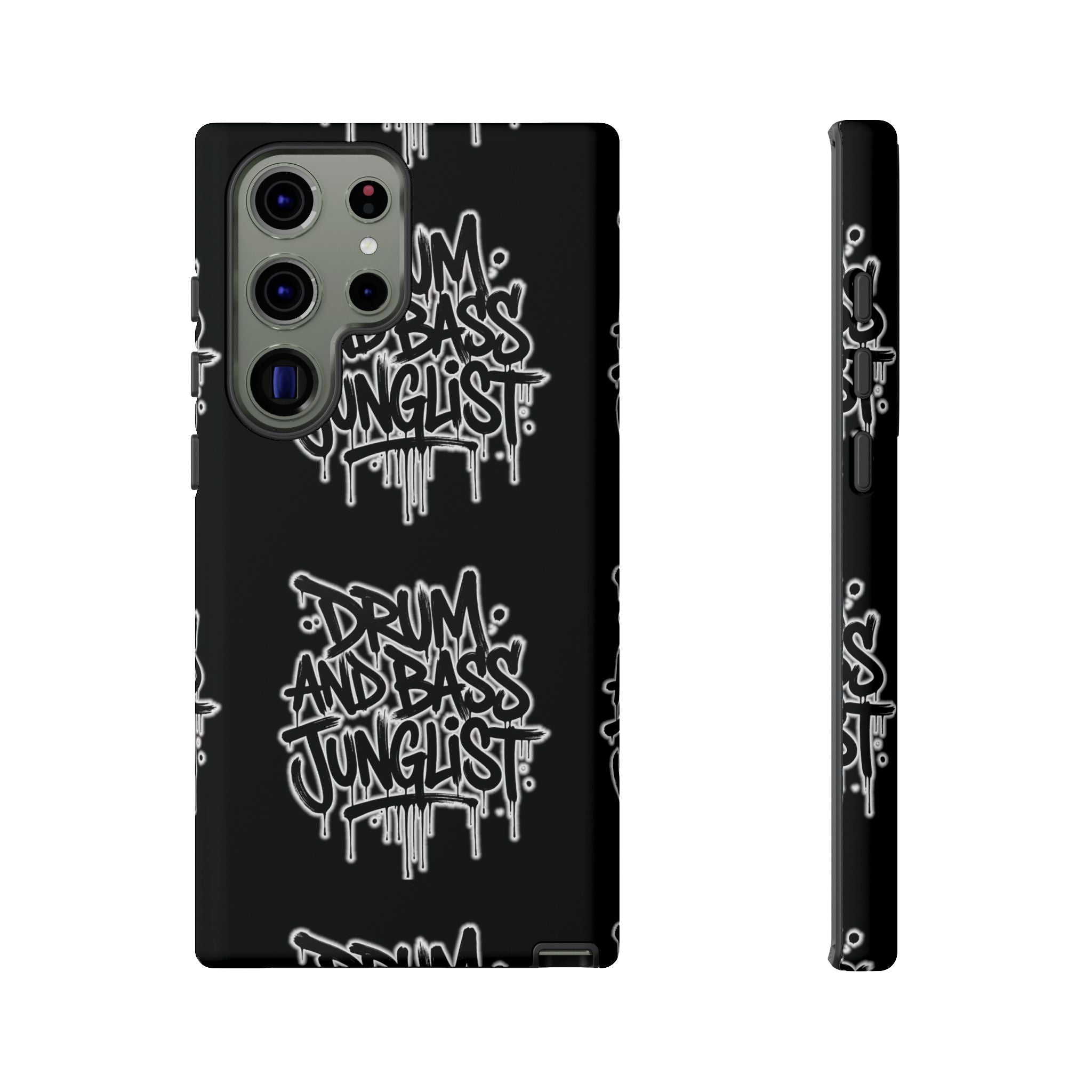 Drum and Bass Junglist Black Graffiti Tough Phone Case | iPhone & Samsung Protective Case