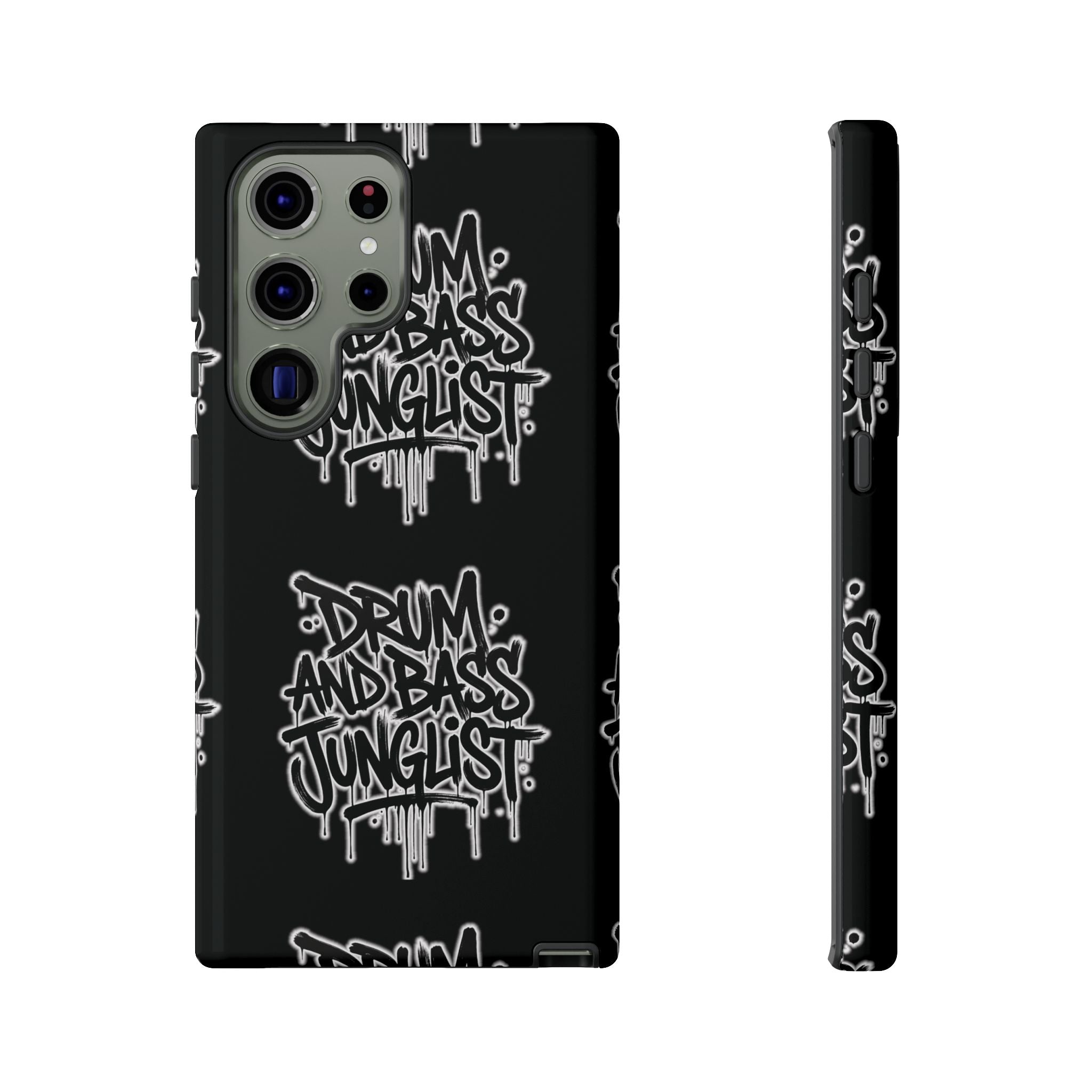 Drum and Bass Junglist Black Graffiti Tough Phone Case | iPhone & Samsung Protective Case