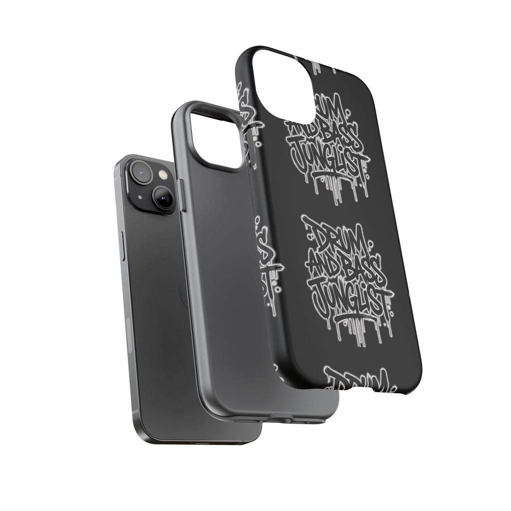 Drum and Bass Junglist Black Graffiti Tough Phone Case | iPhone & Samsung Protective Case