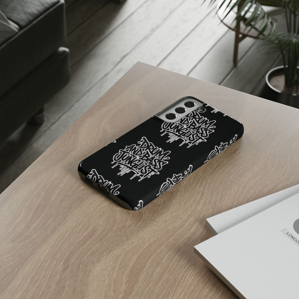 Drum and Bass Junglist Black Graffiti Tough Phone Case | iPhone & Samsung Protective Case