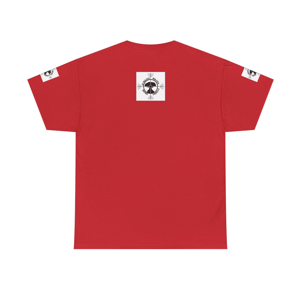 Droppin Beats Junglist Militia Bomb Threat 1st gen Logo Unisex Heavy Cotton Tee