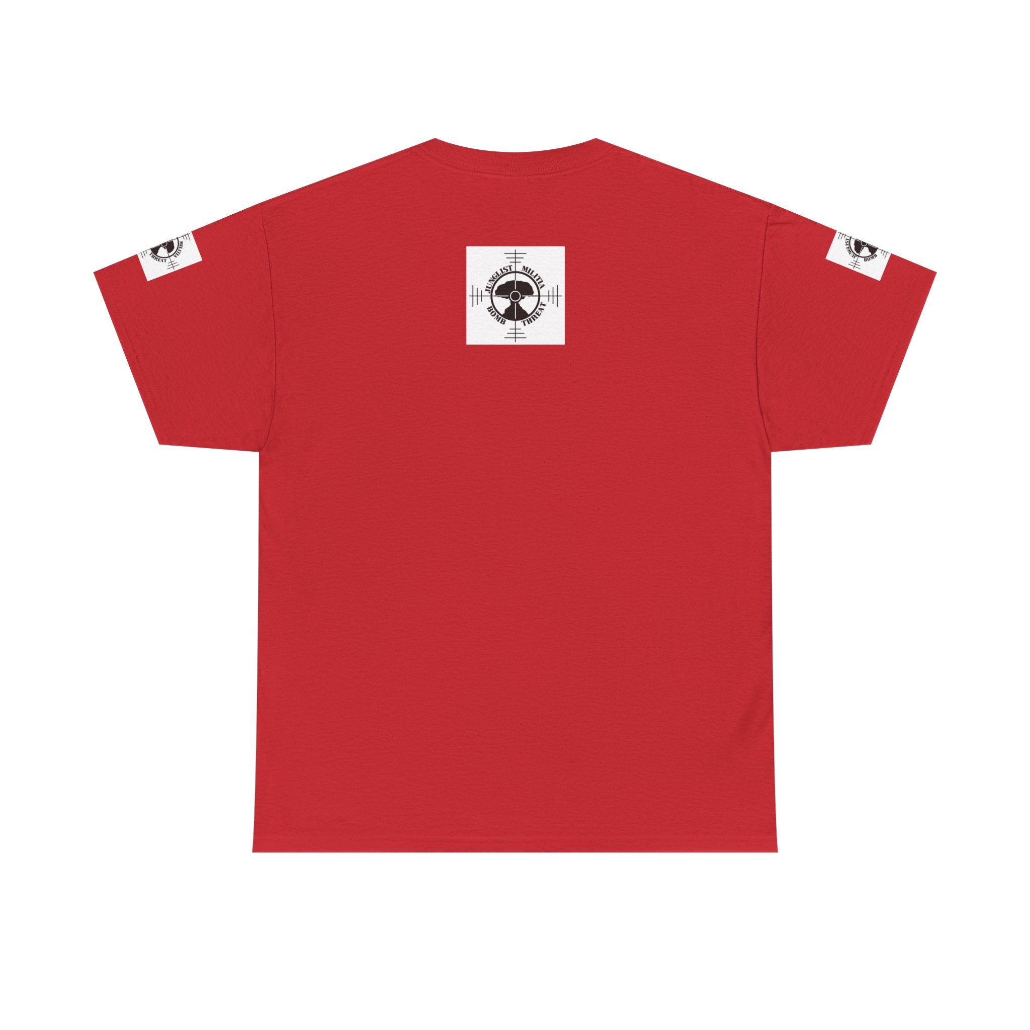 Droppin Beats Junglist Militia Bomb Threat 1st gen Logo Unisex Heavy Cotton Tee