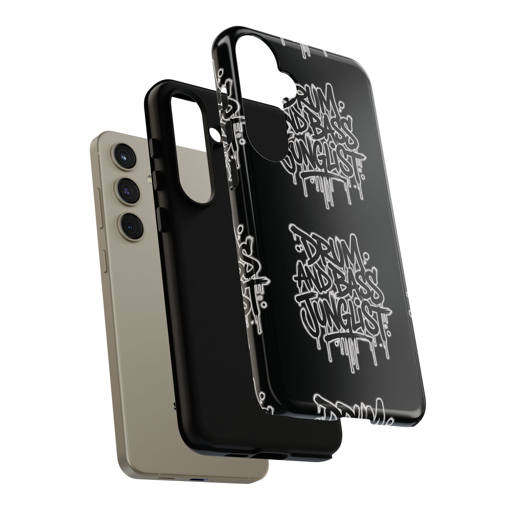 Drum and Bass Junglist Black Graffiti Tough Phone Case | iPhone & Samsung Protective Case