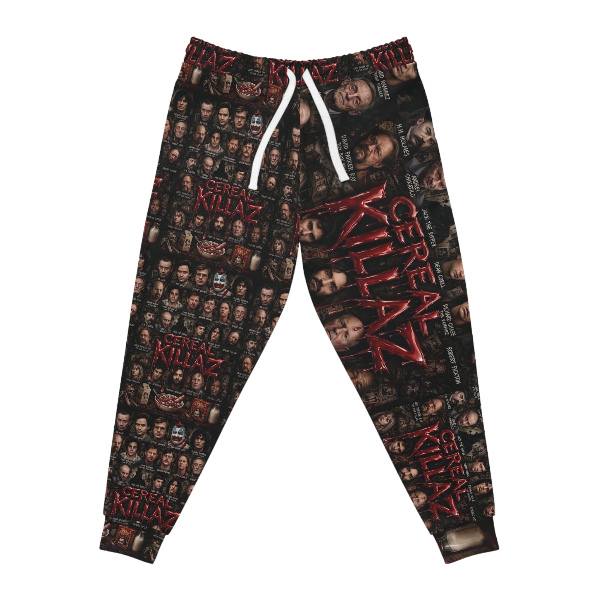 CEREAL KILLAZ Unisex All-Over Print Joggers | True Crime Horror Streetwear Sweatpants