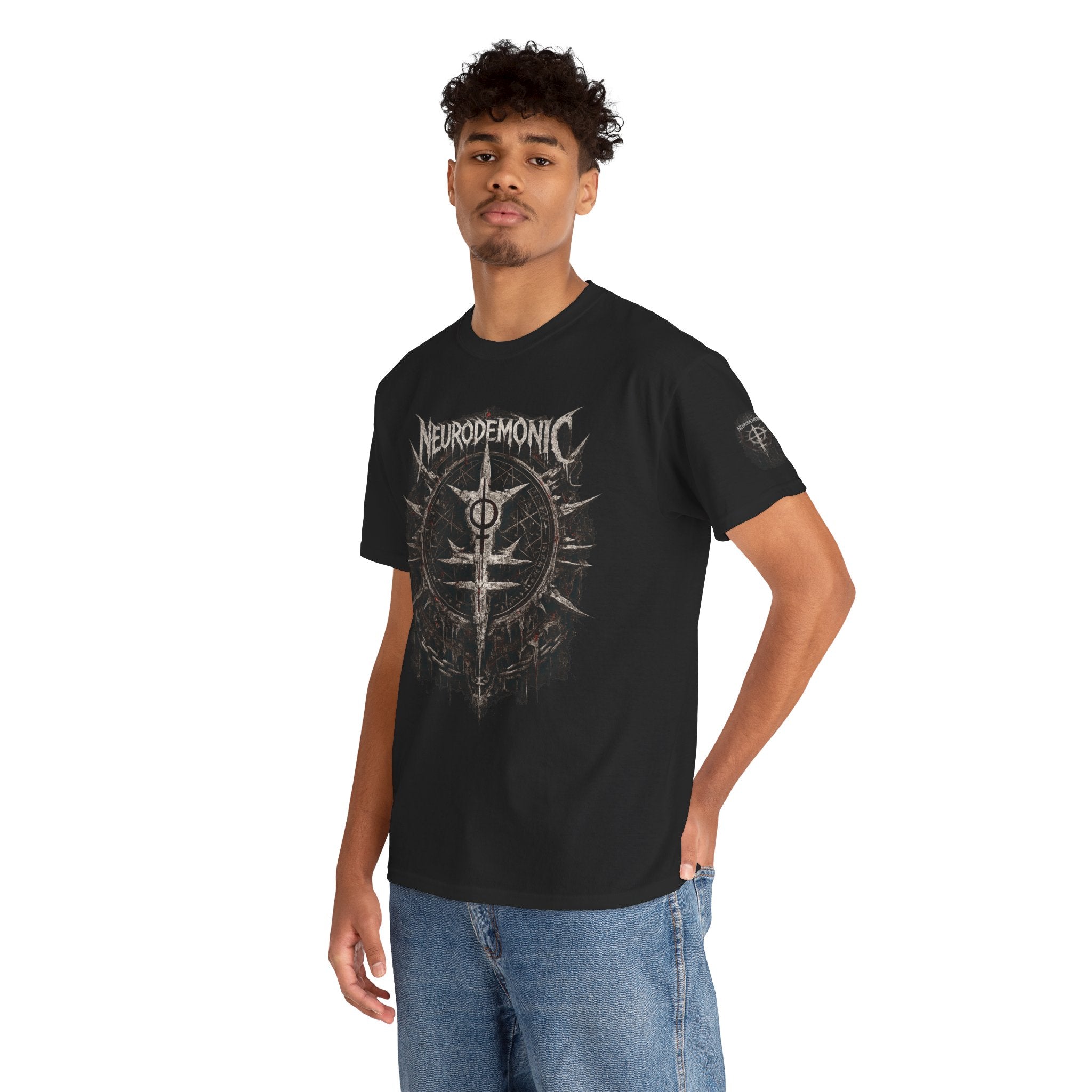 NeuroDemonic Cult Sigil T-Shirt – Forged From Sound, Built From Shadows | Premium Gildan Front & Back Graphic Tee