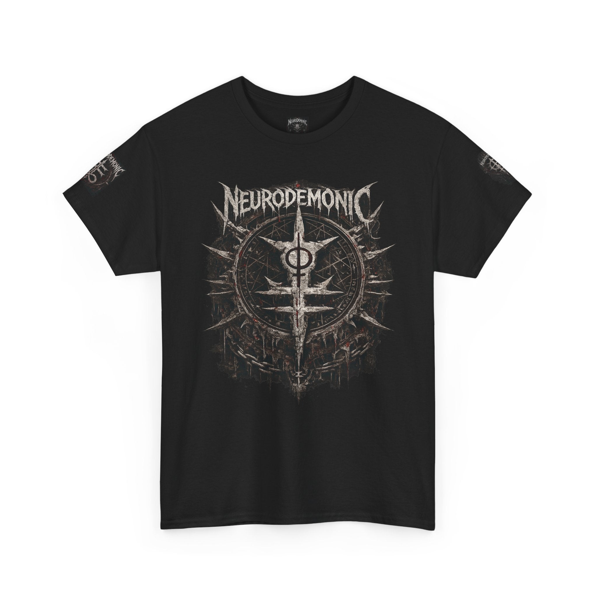 NeuroDemonic Cult Sigil T-Shirt – Forged From Sound, Built From Shadows | Premium Gildan Front & Back Graphic Tee