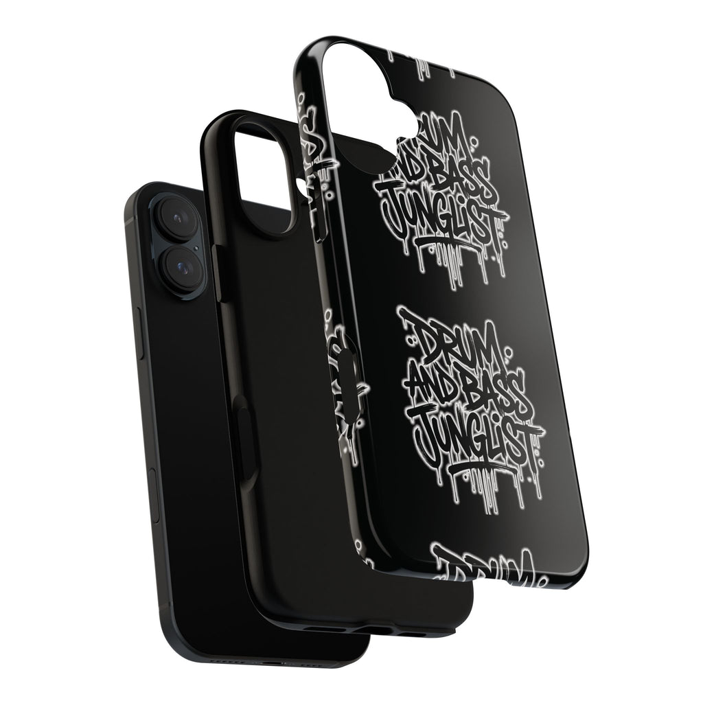 Drum and Bass Junglist Black Graffiti Tough Phone Case | iPhone & Samsung Protective Case