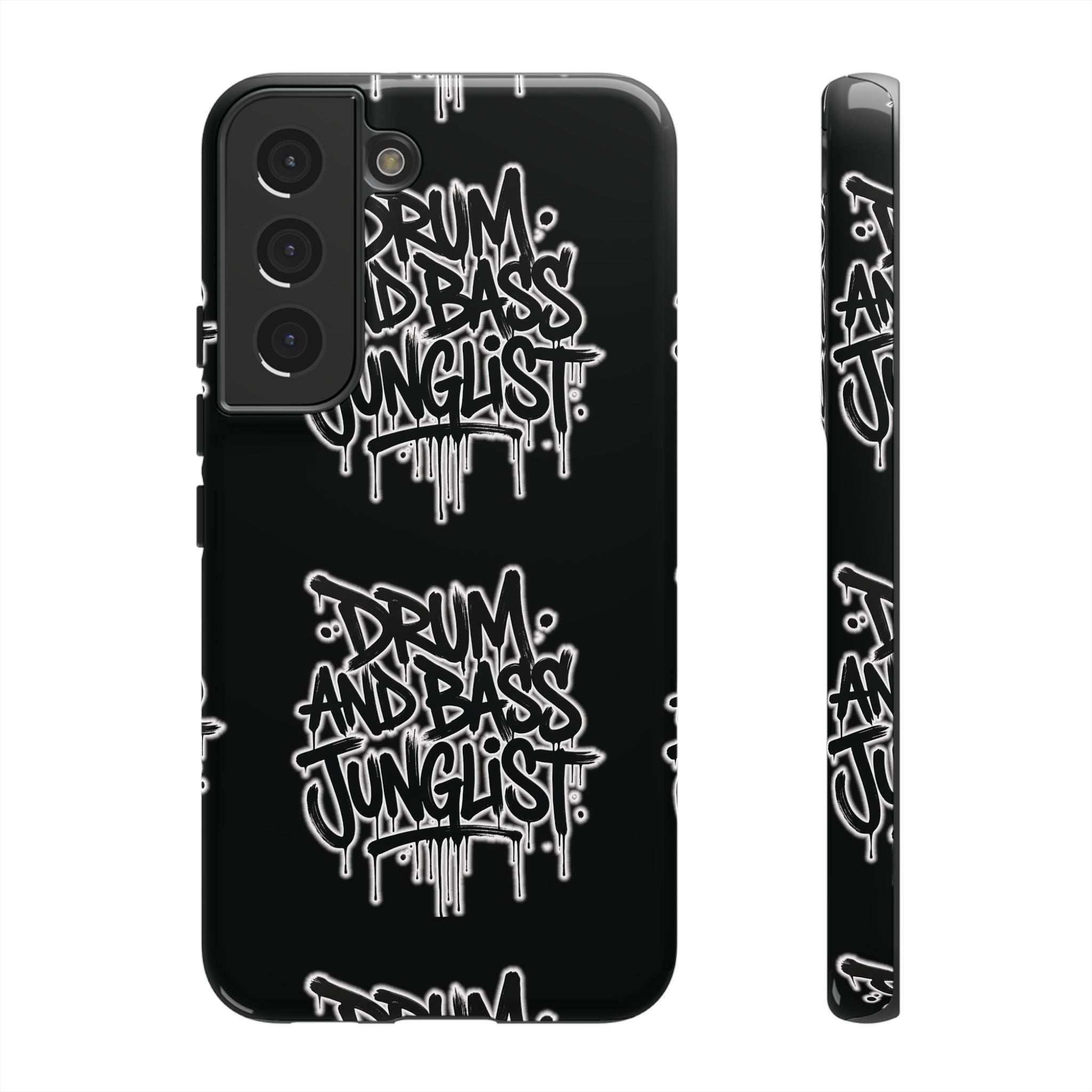 Drum and Bass Junglist Black Graffiti Tough Phone Case | iPhone & Samsung Protective Case