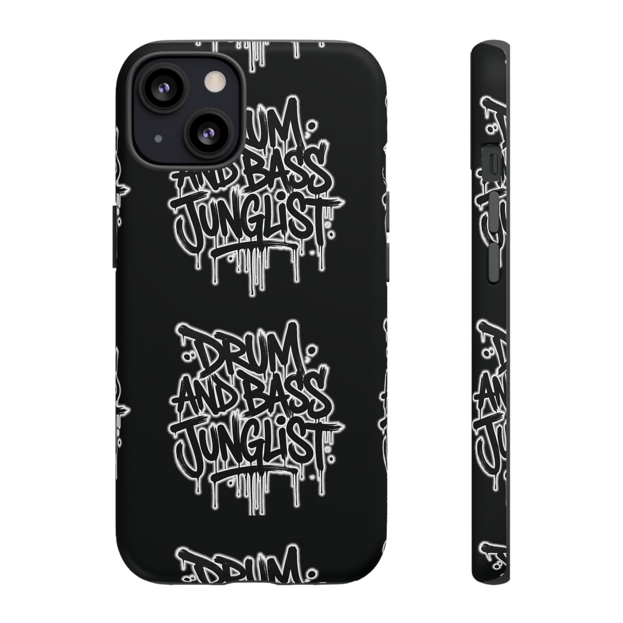 Drum and Bass Junglist Black Graffiti Tough Phone Case | iPhone & Samsung Protective Case