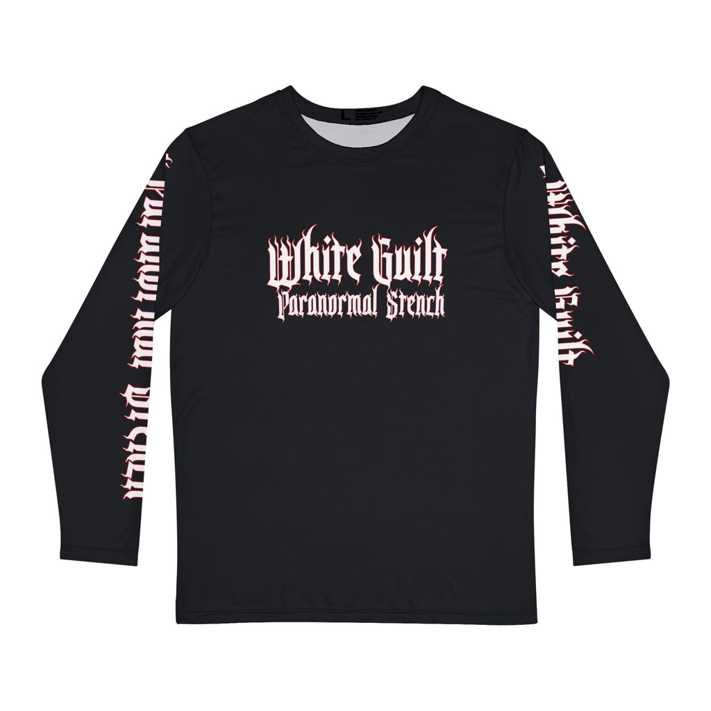 White Guilt Paranormal Stench Long Sleeve Shirt - Junglist Militia Since 1996 - Skull Fuckers