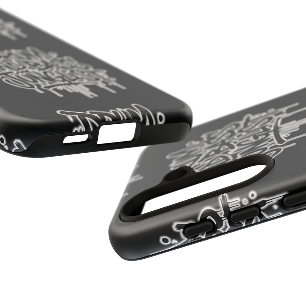 Drum and Bass Junglist Black Graffiti Tough Phone Case | iPhone & Samsung Protective Case