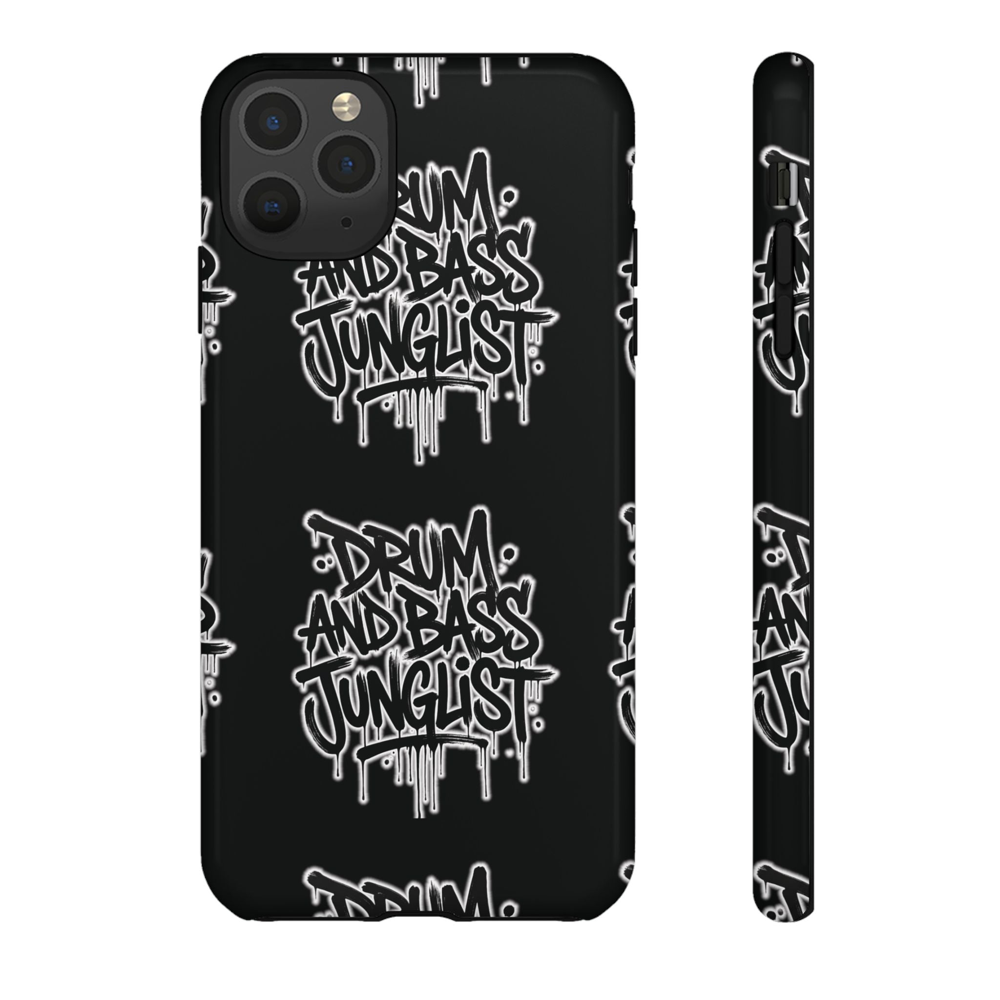Drum and Bass Junglist Black Graffiti Tough Phone Case | iPhone & Samsung Protective Case