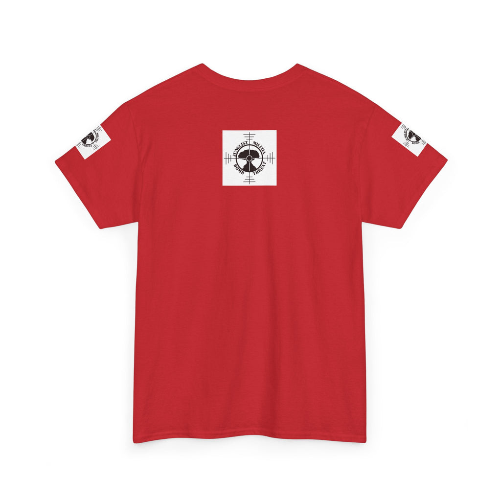 Droppin Beats Junglist Militia Bomb Threat 1st gen Logo Unisex Heavy Cotton Tee