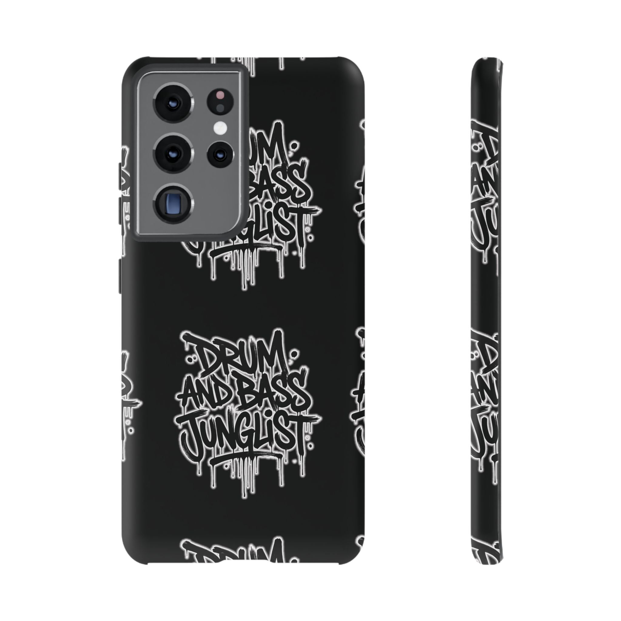 Drum and Bass Junglist Black Graffiti Tough Phone Case | iPhone & Samsung Protective Case
