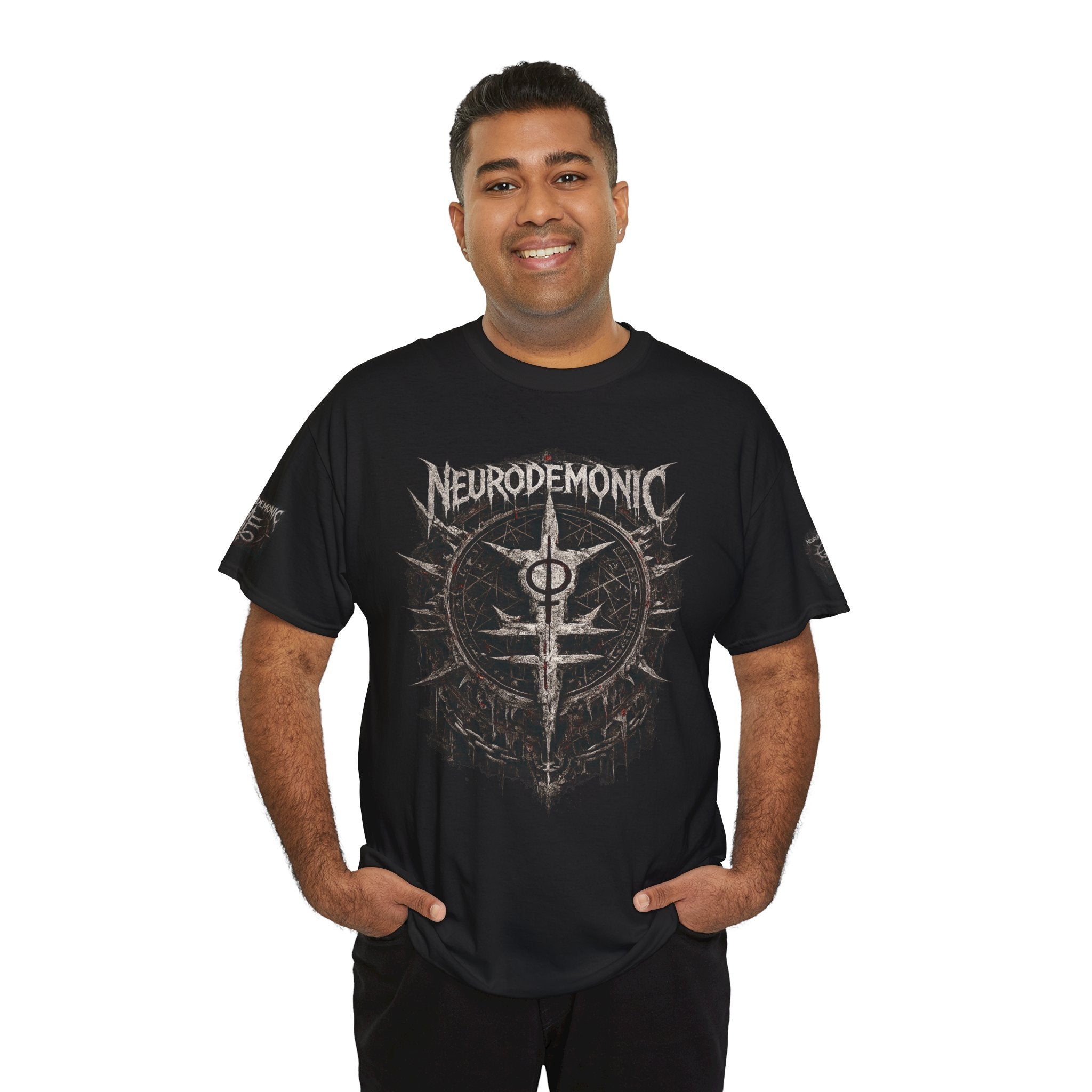 NeuroDemonic Cult Sigil T-Shirt – Forged From Sound, Built From Shadows | Premium Gildan Front & Back Graphic Tee