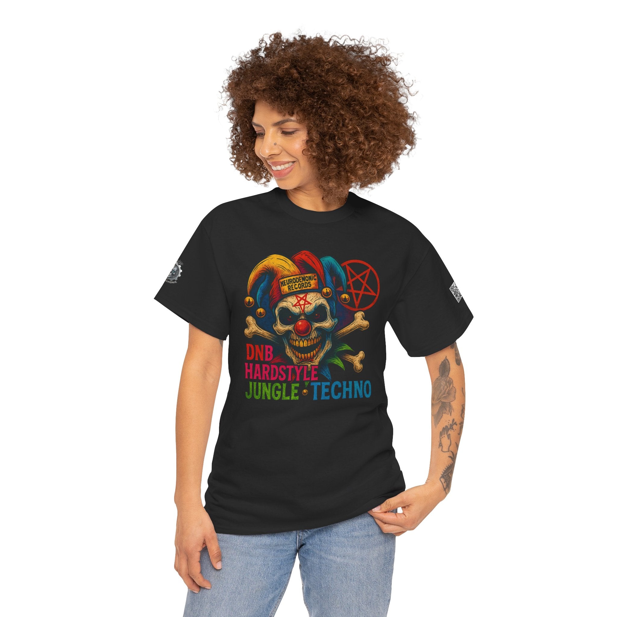 NeuroDemonic Carnival Jester T-Shirt – DNB Hardstyle Jungle Techno Edition