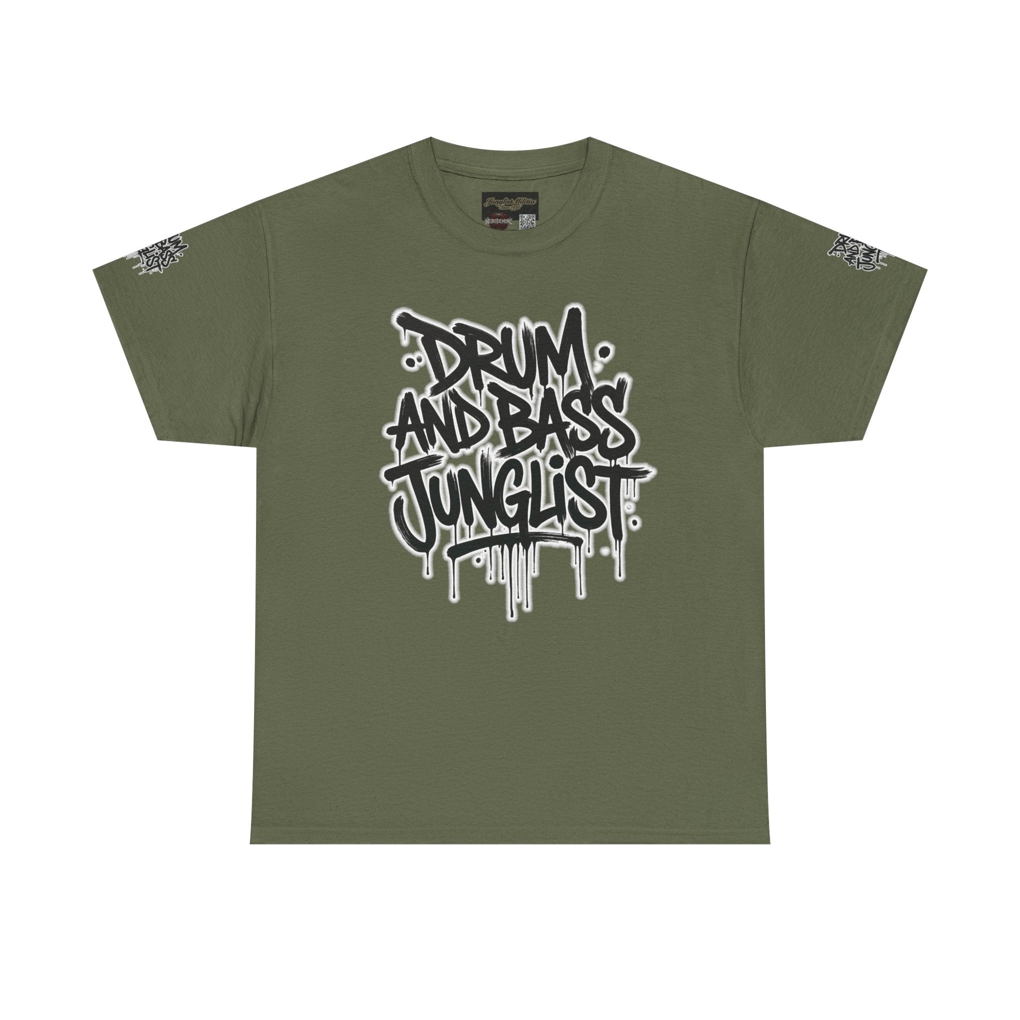 Junglist Militia™ Since 1996 | Drum & Bass Junglist Graffiti Gildan Premium Cotton T-Shirt | NeuroDemonic Records Official Streetwear | 10 Colors