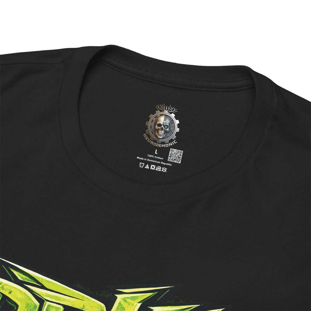 Official NeuroDemonic™ merchandise.  Drum and Bass T-Shirt | Premium Gildan Heavy Cotton DJ, DNB & Junglist Graphic Tee