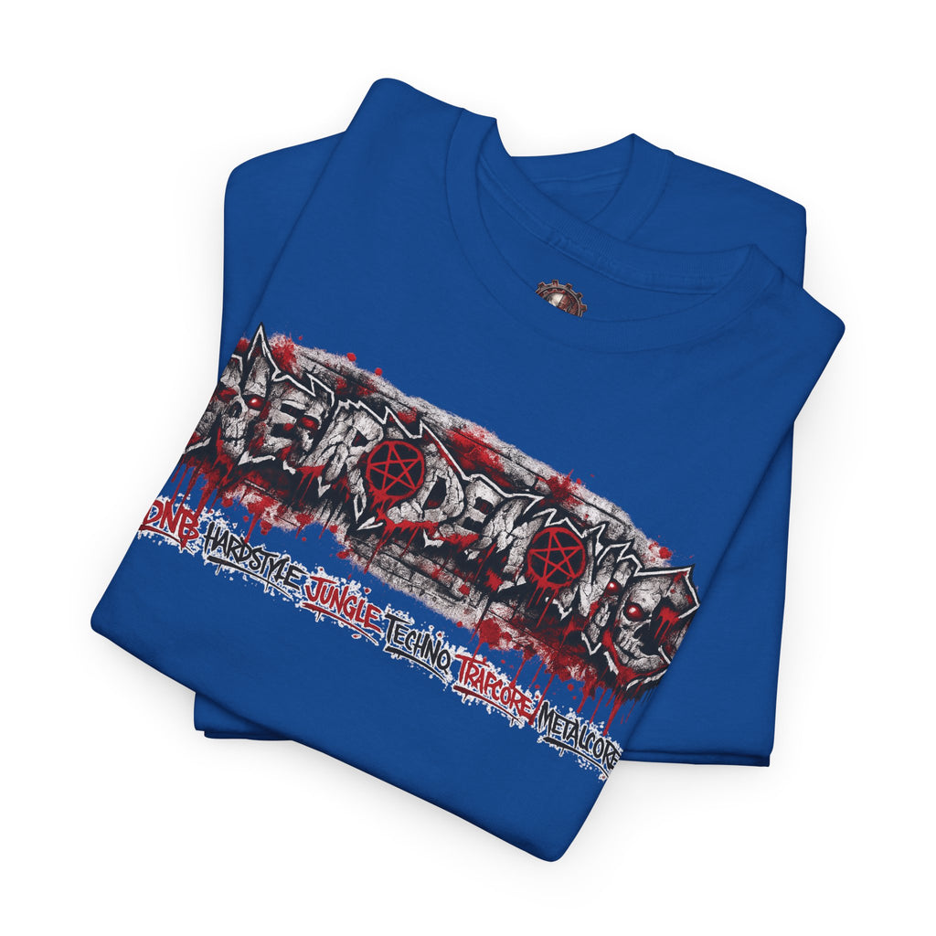 NEURODEMONIC™ Graffiti Skull Pentagram T Shirt | DNB Hardstyle Jungle Techno Trapcore Metalcore Streetwear |Skull Tee — Gildan Graphic Shirt